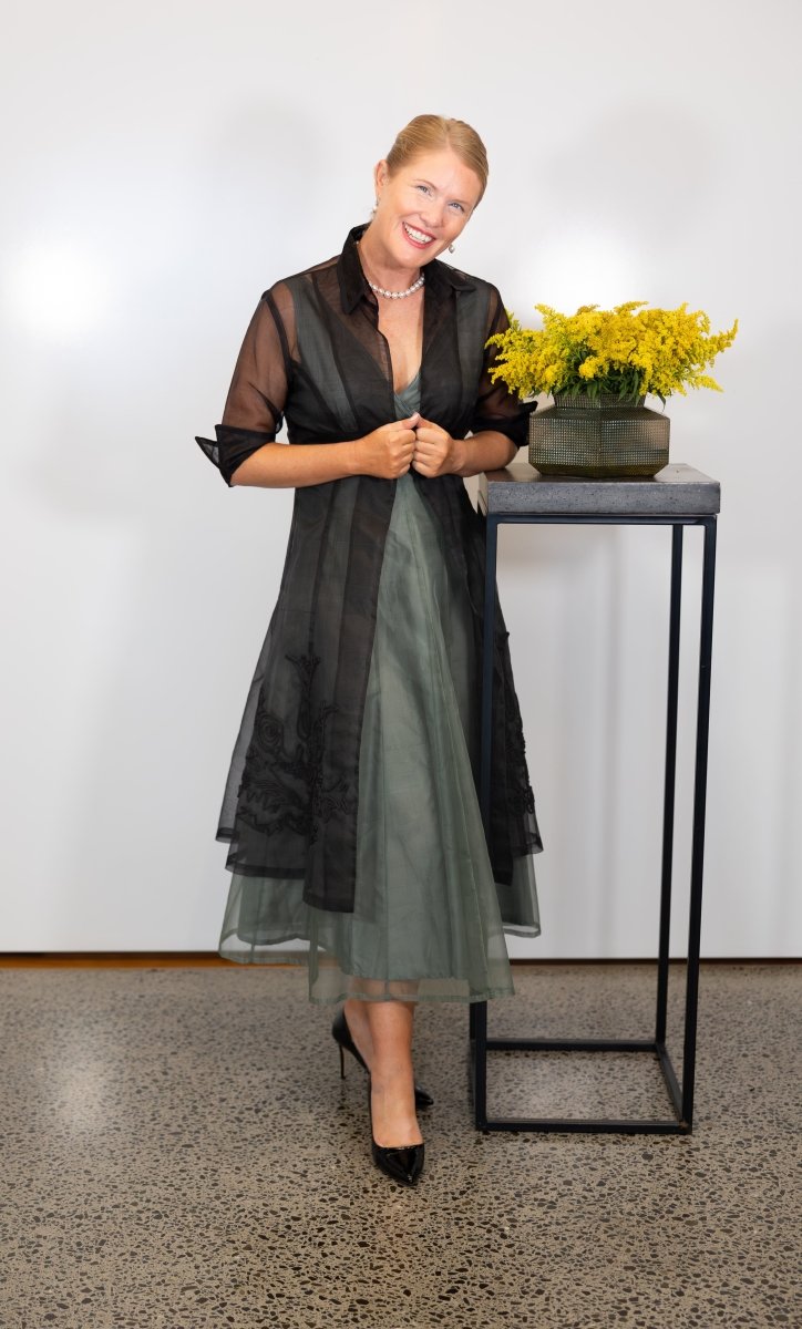 Sage Green and Black