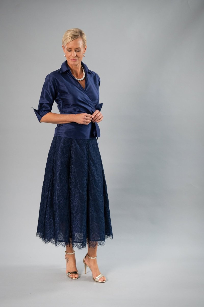 Scalloped Lace Tea Length Pansy Skirt