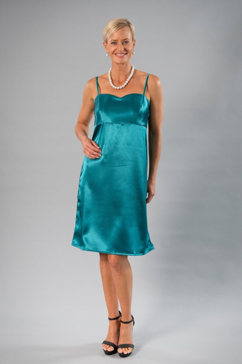 living silk dresses Pure Silk Tea Length Dress for the Mother of the Bride and Mother of the Groom XS / Sage Green