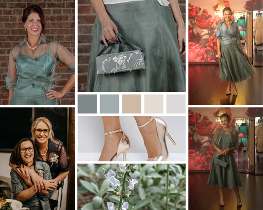 Mother of the Bride Outfits | Elegant Sage Green Silk Dresses and Outfits