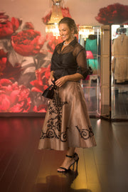 Pure Silk Lace Applique Skirt