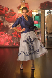 Pure Silk Lace Applique Skirt