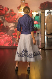 Pure Silk Lace Applique Skirt