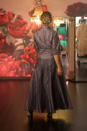 Pure Silk Pansy Skirt Gown Length