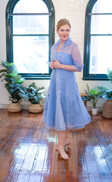 Pure Silk Tea Length Dress