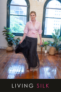 Pure Silk Pansy Skirt Gown Length