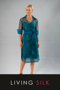 Pure Silk Organza Cocktail Wrap Dress
