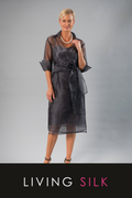 Pure Silk Organza Cocktail Wrap Dress