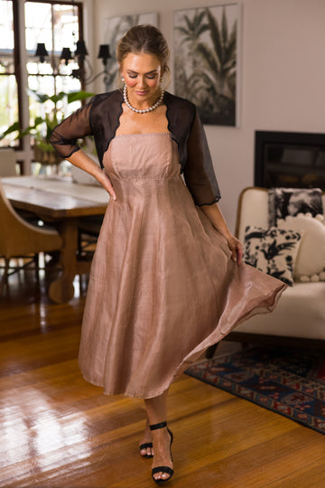 Pure Silk Tea Length Dress
