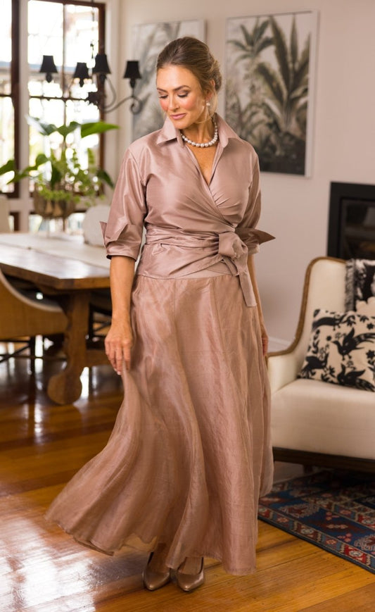 Pure Silk Pansy Skirt Gown Length - Living Silk