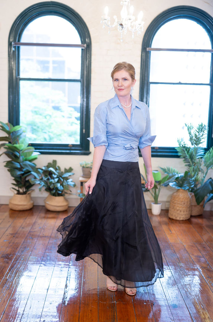 Pure Silk Pansy Skirt Gown Length