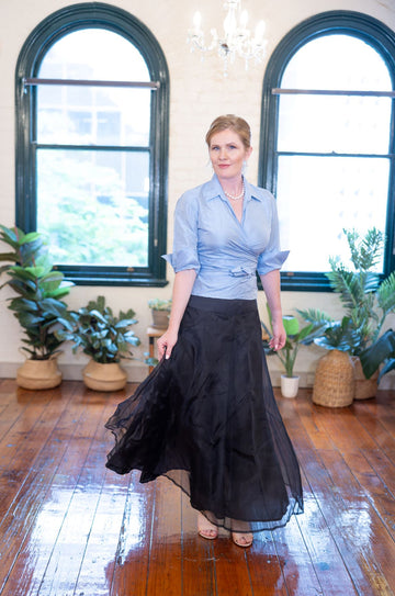 Pure Silk Pansy Skirt Gown Length