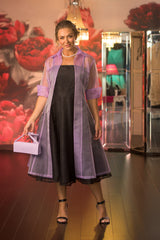 Organza Coat Plain - Lavender