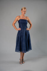 Tea Length Dress - Midnight Blue