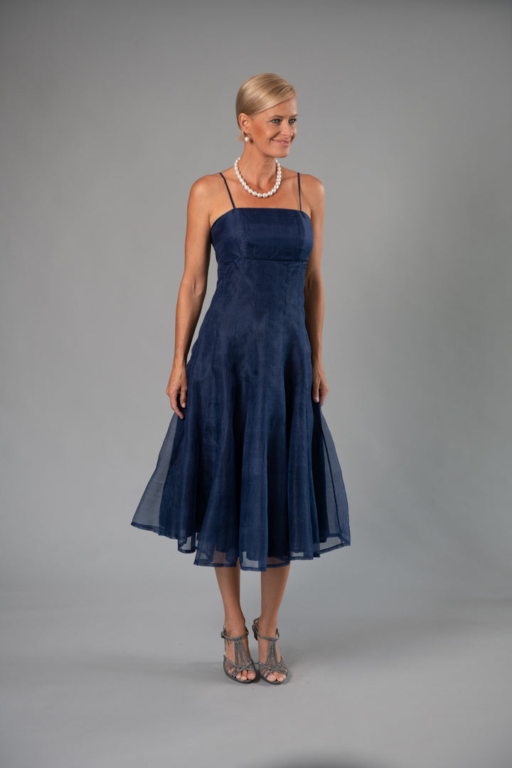 Tea Length Dress - Midnight Blue