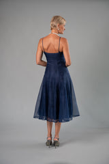 Tea Length Dress - Midnight Blue