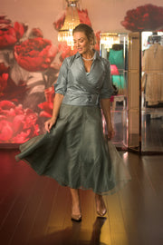 Pure Silk Pansy Skirt Tea Length
