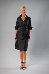 Cocktail Wrap Dress - Black