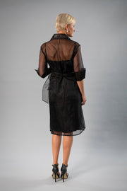 Pure Silk Organza Cocktail Wrap Dress