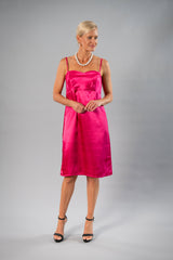 Cocktail Organza Wrap Dress - Fuchsia Pink
