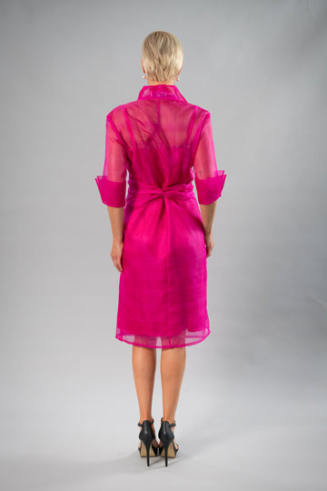 Pure Silk Organza Cocktail Wrap Dress