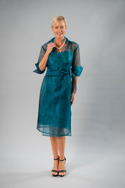 Pure Silk Organza Cocktail Wrap Dress