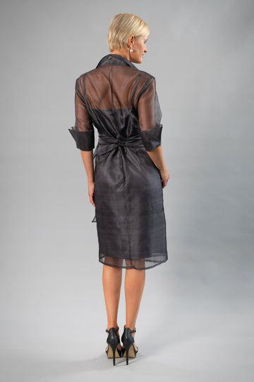 Pure Silk Organza Cocktail Wrap Dress