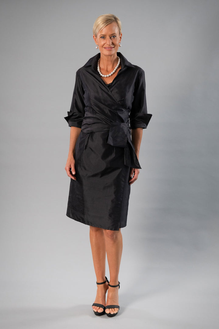 Cocktail Wrap Dress - Black