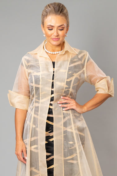 Pure Silk Organza Coat - Plain