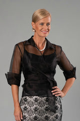 Organza Classic Wrap Shirt - Black