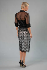 Organza Classic Wrap Shirt - Black