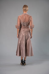 Organza Classic Wrap Shirt - Coffee