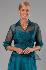 Organza Classic Wrap Shirt - Teal