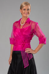 Organza Classic Wrap Shirt - Fuchsia Pink