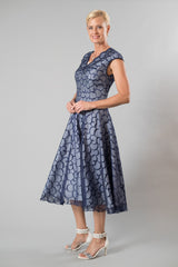 Innocence Dress - Midnight Blue & Silver