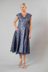 Innocence Dress - Midnight Blue & Silver