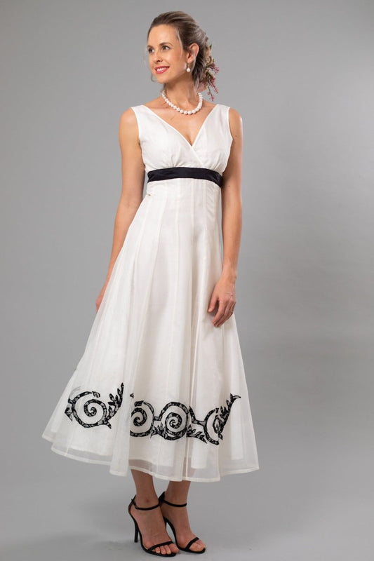 Lace Applique Tea Length Wedding Dress - For the Understated Bride