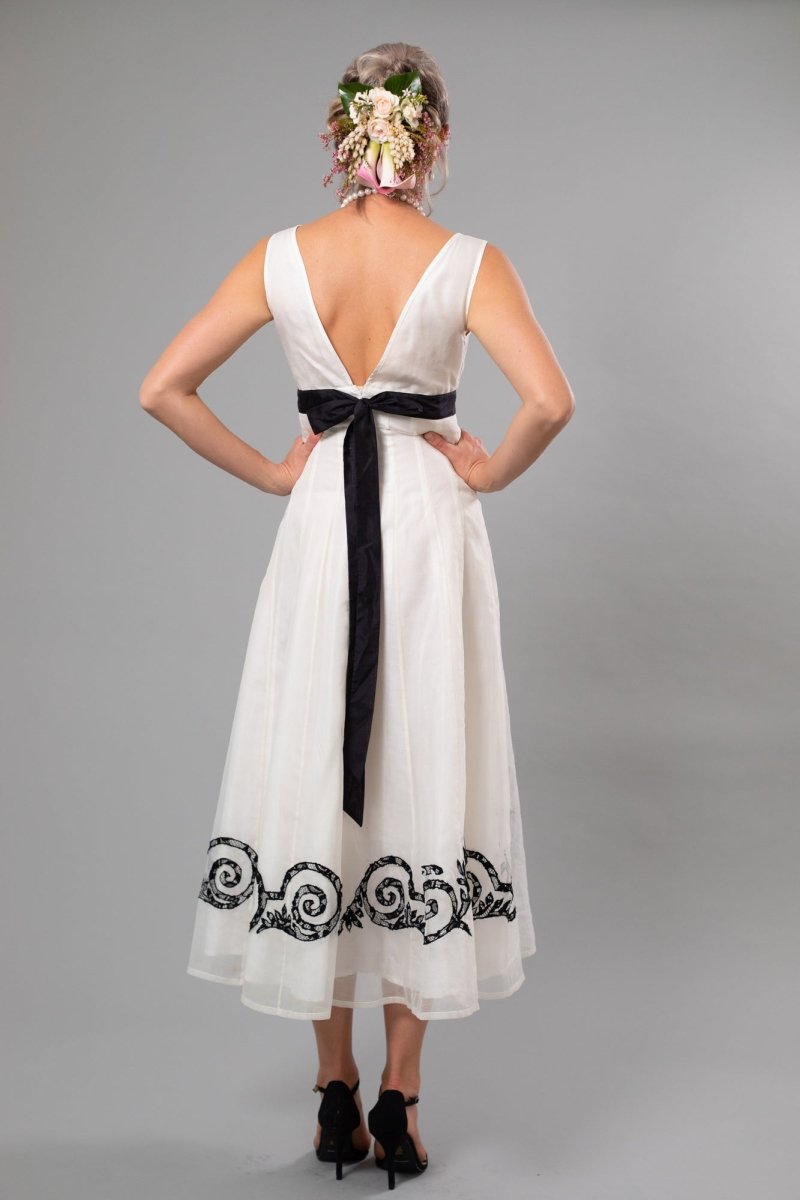 Lace Applique Tea Length Wedding Dress - For the Understated Bride