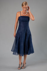 Tea Length Dress - Midnight Blue