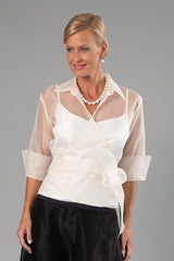 Organza Classic Wrap Shirt - Ivory