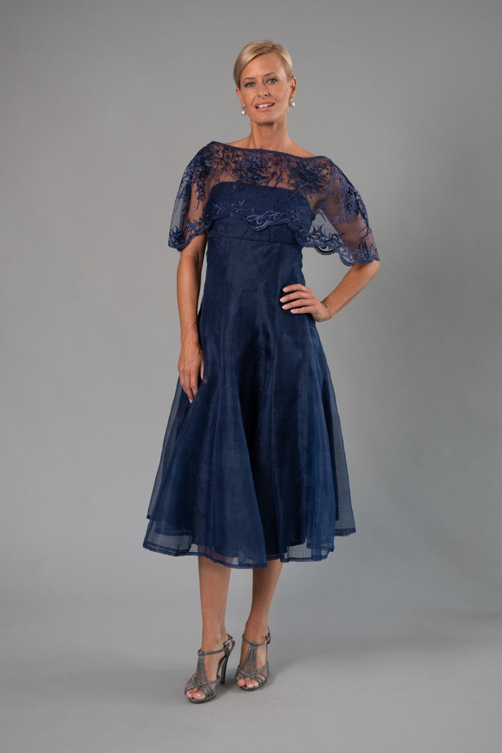 Lace Poncho - Midnight Blue