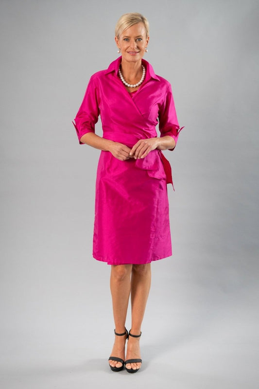 Pure Silk Cocktail Wrap Dress - Living Silk