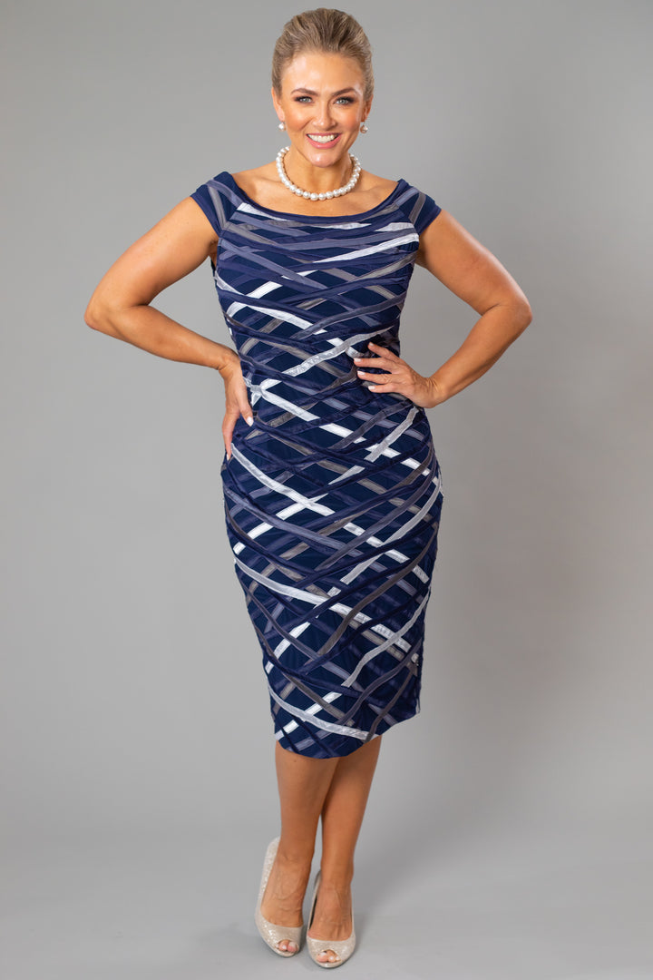 Ribbon Dress - Midnight + Silver