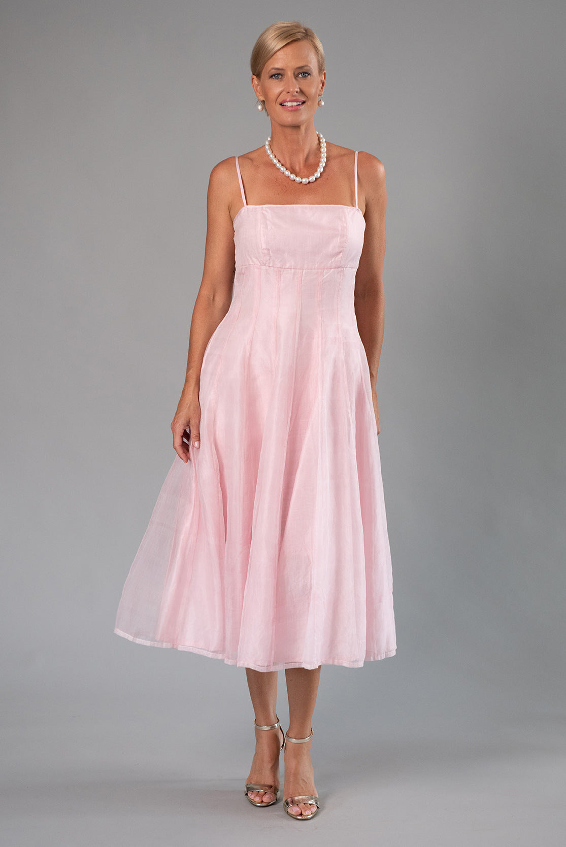 Tea Length Dress - Soft Pink