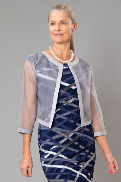 Cocktail Organza Jacket - Silver